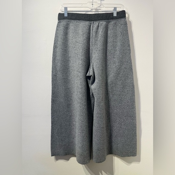 Free People Gray Fleece Wide-Leg Cropped Pants Size Medium - Picture 4 of 5